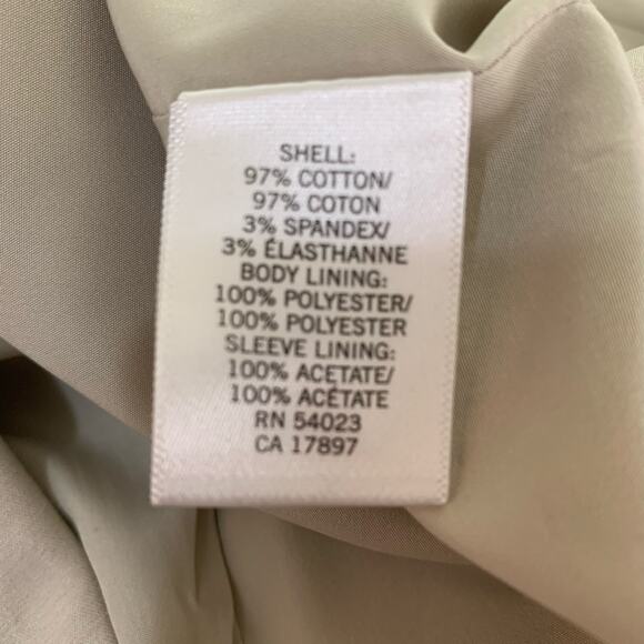 Banana Republic Petite Size 12P Blazer Jacket Beige 1 Button Cotton Career Work - Picture 13 of 13